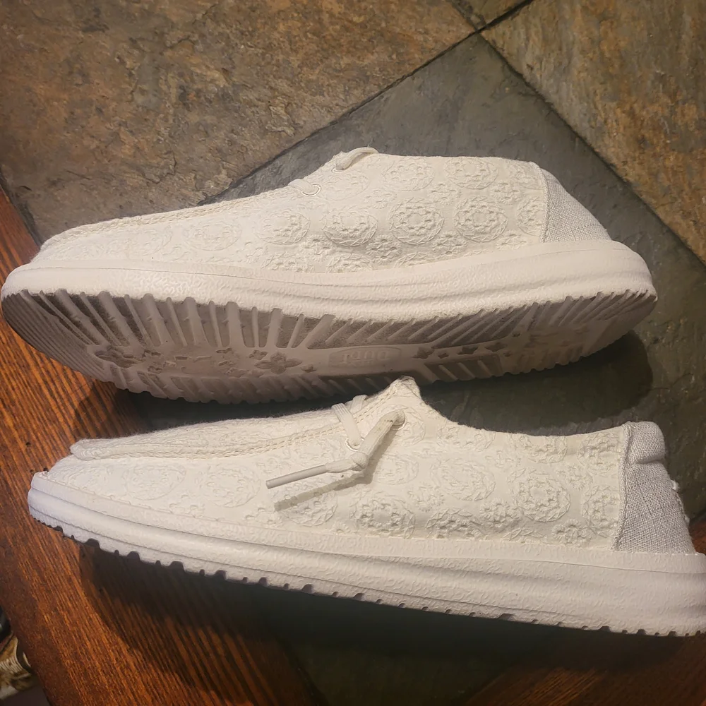 Hey Dude White Lace-Up Shoes - Picture 2 of 5